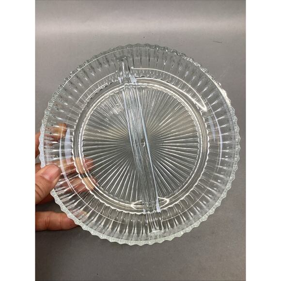 Set Of 2 Anchor Hocking Wexford Small Bowl & Indiana Glass Divided Serving Tray - Picture 12 of 16